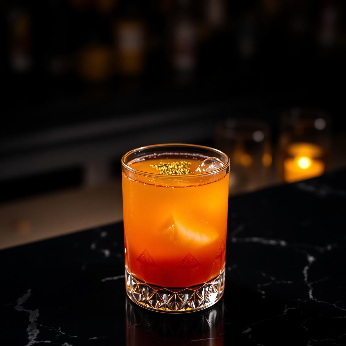 A saffron-spiced cocktail at a candlelit Las Vegas lounge